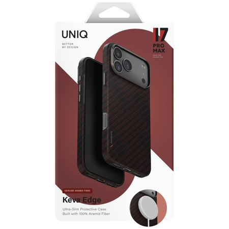 Etui UNIQ Keva EDGE do iPhone 17 Pro Max Magclick Charging pomarańczowy