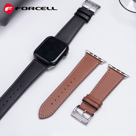 Pasek do Apple Watch Forcell F-Design FA20 magnetyczny skóra ekologiczna 38 / 40 / 41 mm brązowy