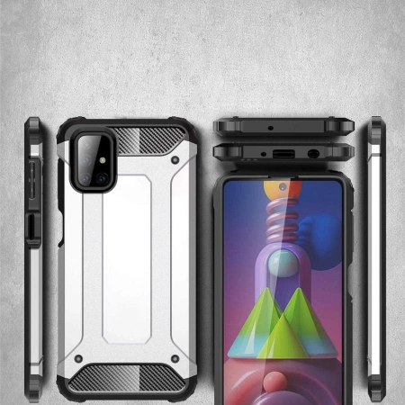 Hybrid Armor Case Tough Rugged Cover for Samsung Galaxy M51 blue