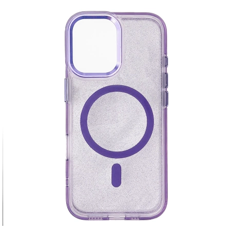 Wozinsky Glitter Case MagSafe für Samsung Galaxy S24 FE - Lila mit Glitzer