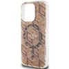 Oryginalne Etui GUESS Hardcase GUHMP15LHGCUSTGW do iPhone 15 Pro (Kompatybilny z Magsafe / IML GCUBE / brązowy)