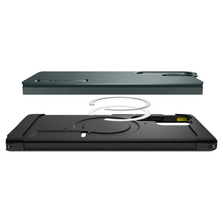 Spigen nakładka Tough Armor MagSafe do Samsung Galaxy S25 Ultra Zielona Otchłań