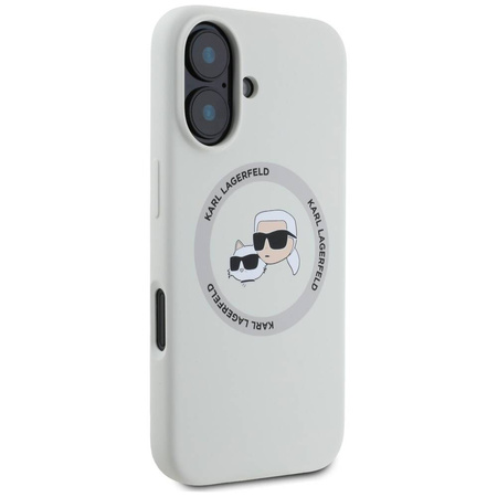 Schutzhülle IPHONE 16 Karl Lagerfeld Silicone Double Heads&Circle MagSafe beige