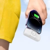 Mini powerbank Wozinsky WF16-YLS 5000mAh 15W Lightning z wbudowanym kablem USB-C i ładowarką do Apple Watch - biały