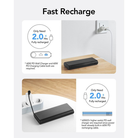 Bateria zewnętrzna (Powerbank) VEGER TCE130 - 25 000mAh Quick Charge PD 130W (W2503)