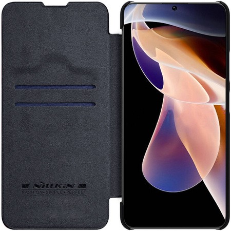 Nillkin Qin Case etui do Xiaomi Redmi Note 11 Pro+ (China) / Redmi Note 11 Pro (China) osłona na aparat kabura pokrowiec obudowa z klapką czarny