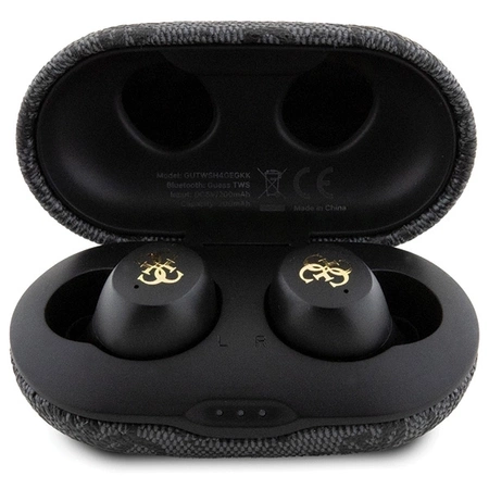 TWS Guess 4G Metal Bluetooth headphones with ENC docking station - black