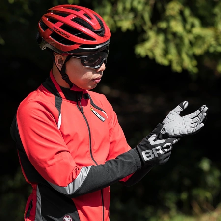 Rockbros Fahrradhandschuhe, isoliert, lang, Größe: XL - Schwarz und Grau