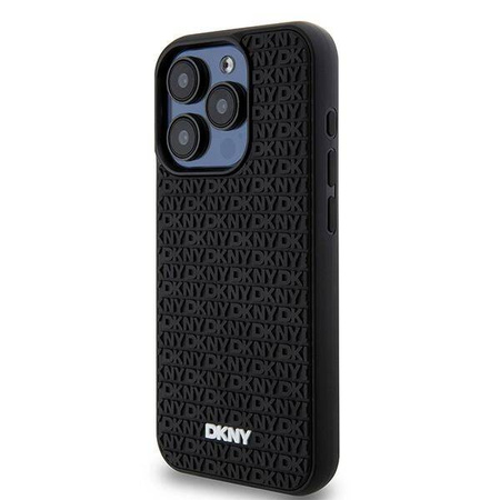 DKNY DKHCP15X3DRPWK iPhone 15 Pro Max 6.7" czarny/black hardcase 3D Rubber Repeat Pattern