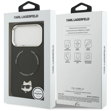 Etui Karl Lagerfeld Choupette Pin MagSafe do iPhone 17 Pro - czarne