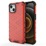 Honeycomb Case armor cover with TPU Bumper for iPhone 13 red