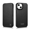 iCarer CE Premium Leather Folio Case skórzane etui iPhone 14 Plus z klapką magnetyczne MagSafe czarny (WMI14220715-BK)