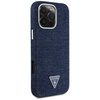 Original Handyhülle IPHONE 16 PRO Guess Denim Triangle Logo MagSafe blau