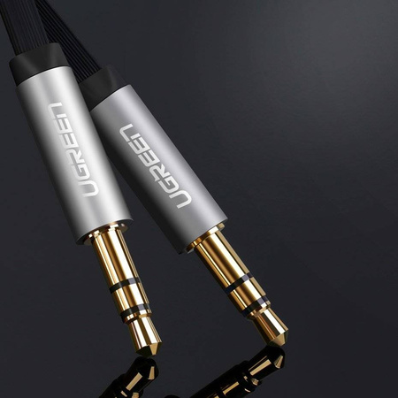 Ugreen płaski kabel przewód audio AUX 3,5 mm mini jack 5m srebrny (10729)