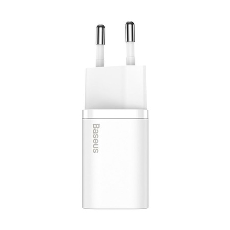 Baseus Super Si szybka ładowarka sieciowa Quick Charge 3.0 Power Delivery 25W 3A + Kabel USB Typ C - USB Typ C 3A 1m biały (TZCCSUP-L02)
