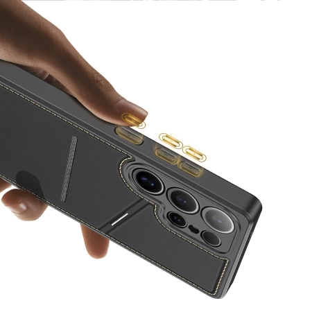 Dux Ducis Rafi II Hülle für Samsung Galaxy S25 Ultra mit Ständer und Geldbörse – Schwarz