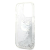 Karl Lagerfeld Liquid Glitter NFT Choupette Head - Etui iPhone 14 Pro (srebrny)