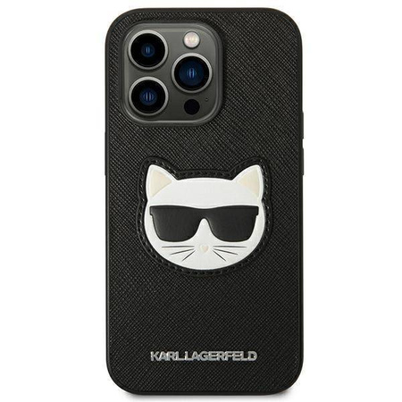 Karl Lagerfeld Saffiano Choupette Head Patch Case - Etui iPhone 14 Pro (czarny)