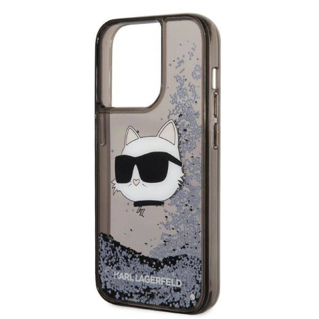 Karl Lagerfeld Liquid Glitter NFT Choupette Head - Etui iPhone 14 Pro Max (czarny)