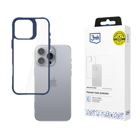 3MK SatinArmor+ Case iPhone 16 Pro Max 6.9" niebieski/blue Military Grade