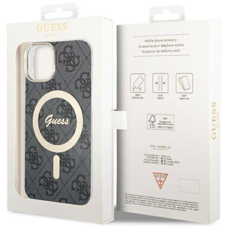 Guess nakładka do iPhone 14 6,1" GUHMP14SH4STK czarna hardcase Magsafe IML 4G
