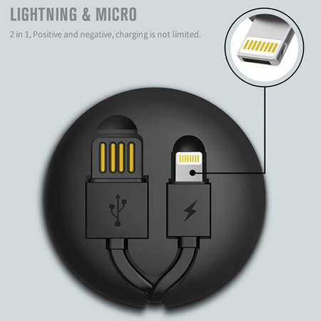 REMAX Kabel Cutebaby RC-099t 2 w 1 - USB na Micro USB, Lightning - Czarny