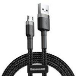 Baseus Cafule Cable - Dwustronny kabel połączeniowy micro USB na USB QC 3.0, 2.4 A, 0.5 m (szary/czarny)