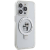 Original Case IPHONE 15 PRO Karl Lagerfeld Hardcase Ring Stand Karl&Choupettte MagSafe white