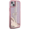 Oryginalne Etui GUESS Hardcase GUHCP15MLFCSEGP do iPhone 15 Plus (Liquid Glitter Gold Stripes / różowy)