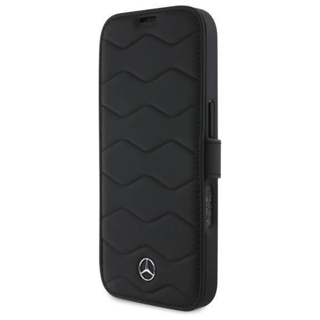 Original Case IPHONE 16 PRO MAX Mercedes Hardcase MB Waves Leather (MEBKP16X23RWRSK) black