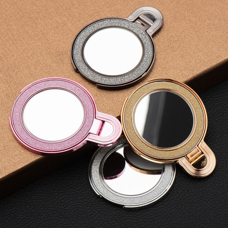 Stojak na telefon CIRCLE MIRROR - naklejany - czarny