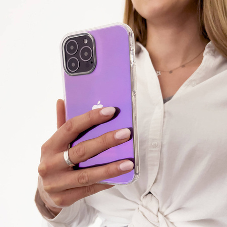 Aurora Case Hülle für iPhone 13 Pro Max Neon Gel Cover Violett