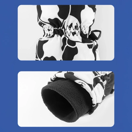 Qunature Panda Heat Transfer Ski Gloves Kids Size S - Black/White