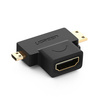 Ugreen Micro HDMI + Mini HDMI Male to HDMI Female Adapter Black (20144)