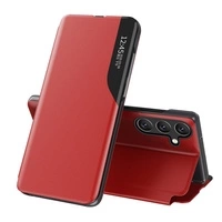 Eco Leather View Case elegante Hülle mit Klappe und Standfunktion für Samsung Galaxy A36 - rot