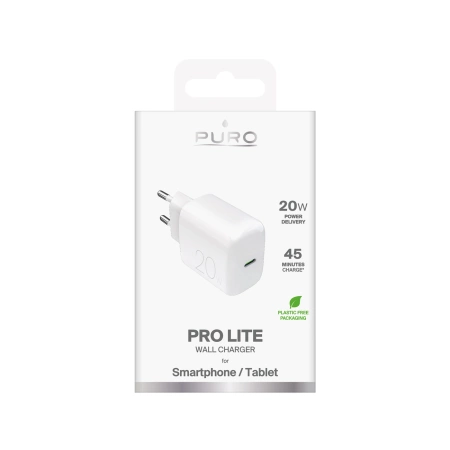 Puro PROLITE 20W USB-C Wandladegerät - Weiß
