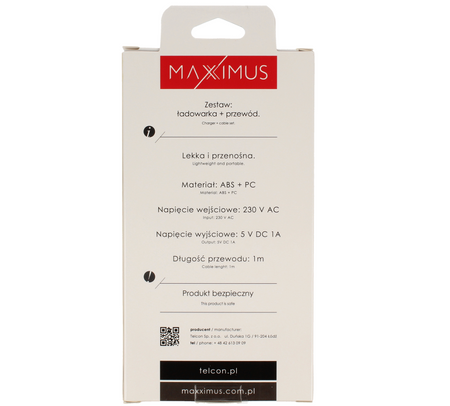 Ład. sieć. Maxximus Handy 1A + Micro USB