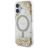 GUESS futerał do IPHONE 16 kompatybilny z MagSafe GUHMP16SRGRGED (Resin Bottom Glitter) złoty