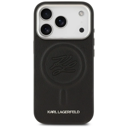 Etui Karl Lagerfeld Initial & Metal Logo MagSafe do iPhone 17 Pro - czarne