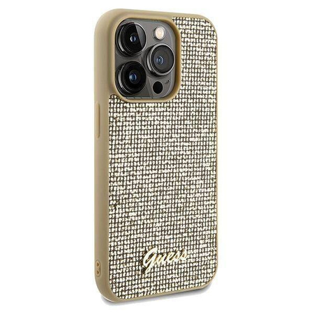 Oryginalne Etui GUESS Hardcase GUHCP14XPMSDGSD do iPhone 14 Pro Max (Disco Script Metal / złoty)