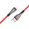 Borofone Highway - kabel połączeniowy USB do Lightning 1.2 m (czarny/czerwony)