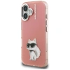 Etui Karl Lagerfeld IML Aquarelle Choupette & Logo na iPhone 16 - różowe