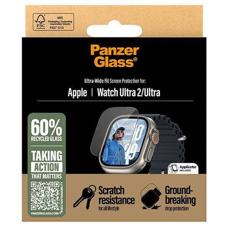 Gehärtetes Glas APPLE WATCH ULTRA 1 / 2 (49MM) PanzerGlass Ultra-Wide Fit Screen Protection 3712