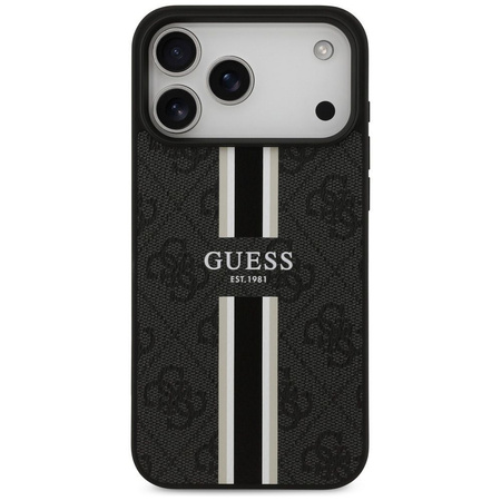 GUESS futerał do IPHONE 17 Pro Max kompatybilny z MagSafe GUHMP17XP4RPSK (4G Printed Stripes) czarny