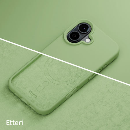 Nakładka Etteri Silicone Mag do iPhone 16 Plus 6,7" jasnozielona