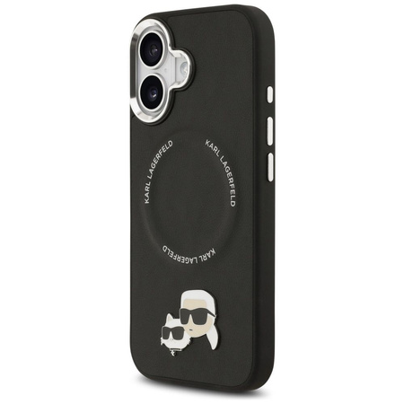 Karl Lagerfeld nakładka Magsafe PU case with Karl&Choupette heads pins logo and metal camera buttons do iPhone 17 czarna