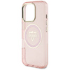 Original Handyhülle IPHONE 16 PRO MAX Guess IML Metal Mountain Logo MagSafe rosa