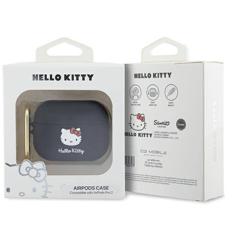 Hello Kitty Silicone 3D Kitty Head Case for AirPods Pro 2 (2022/2023) - Black