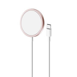 Puro Magnetic Charging Cable USB-C Magsafe – Ładowarka bezprzewodowa indukcyjna 15W (różowy)