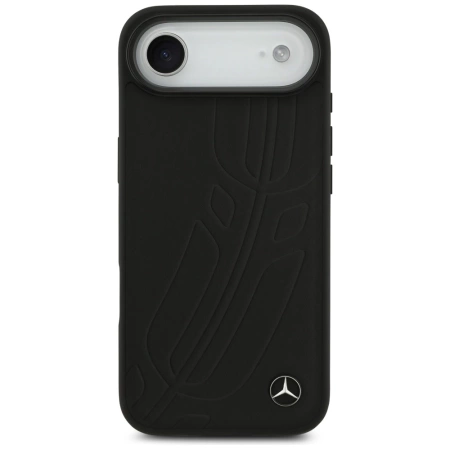 Mercedes Leather Large Laurel Leave MagSafe case for iPhone Air - black